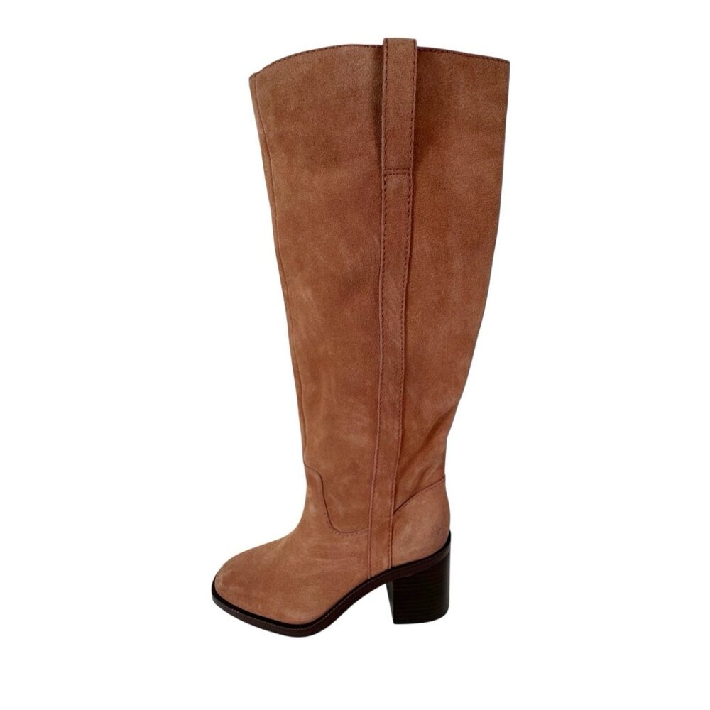 Lucky Brand Sample Adana Women's 6B Riding Boot Suede Leather Wild Pecan‎ NWOB